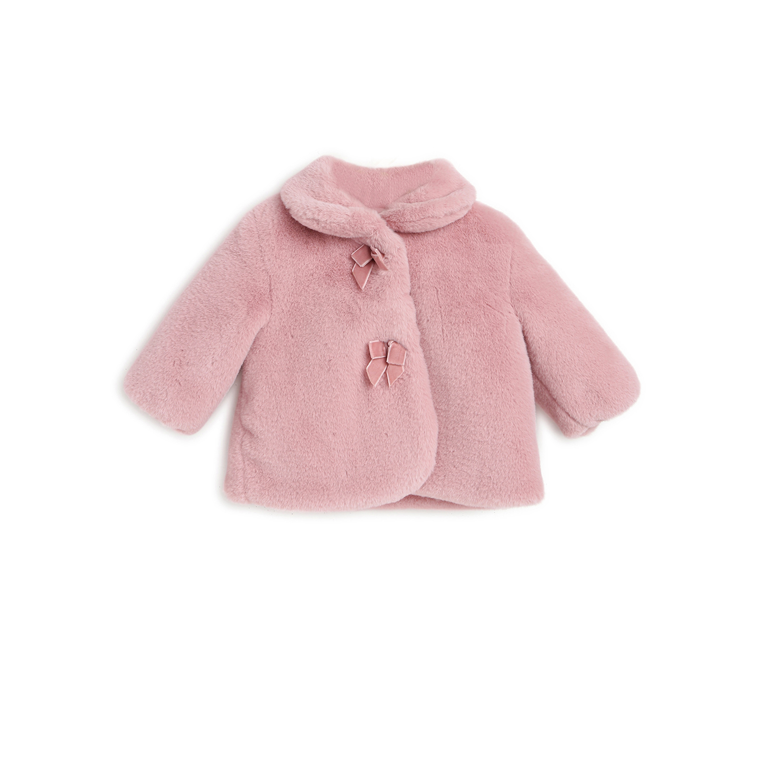 Girls Medium Pink Solid Jacket-Medium Pink